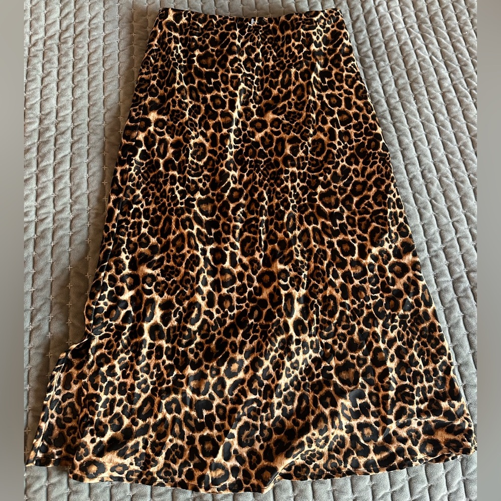 Leopard Print Midi Skirt
